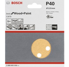 Bosch Schleifpapier P40 mit 115 Millimeter Durchmesser für Holz und Farbe
