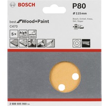 Bosch Schleifscheibe P80 Durchmesser 115 Millimeter für Holz und Farbe
