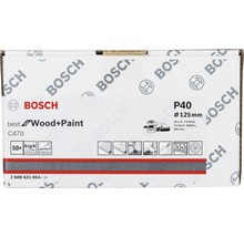 Bosch Schleifpapier P40 mit 125 mm Durchmesser, geeignet für Holz und Farbe