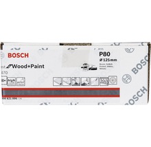 Bosch Schleifpapier P80, Durchmesser 125 Millimeter, geeignet für Holz und Farbe