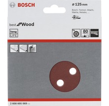 Bosch Schleifpapier, Durchmesser 125 mm, Körnung 80, geeignet für Holz