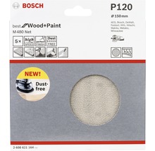 Bosch Schleifgitter M480 Net, Körnung P120, Durchmesser 150 mm, geeignet für Holz und Lack