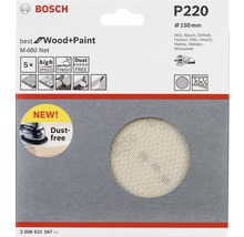 Bosch Schleifgitter für Holz und Farbe, Körnung P220, Durchmesser 150 Millimeter, staubfrei