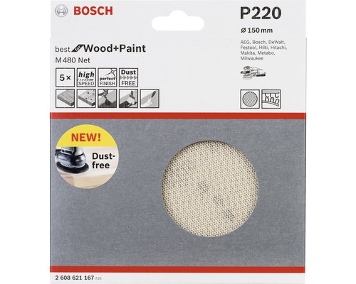 Netzschleifscheibe M480, Ø150mm, K220, 5er-Pack, Best for Wood and Paint