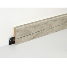 Sockelleiste mit Holzstruktur und Befestigungsclip
