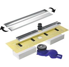 Duschelement mit Ablaufrinne und Zubehör zur Installation