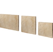 Drei Betonplatten mit Steinmuster