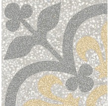 Dekorative Bodenfliese mit floralem Muster