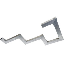 Erweiterungsset für Systemtreppe für Dielen, 3-stufig Metall Silber