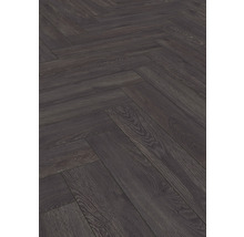 Dunkler Laminatboden im Fischgrätenmuster