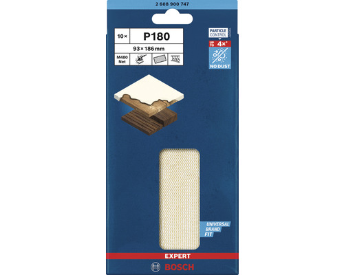 Schleifblatt für Schwingschleifer Bosch Professional, , Korn 180, Ungelocht, 10 Stück