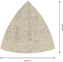 Dreieckiges Schleifpapier mit einer Größe von 93 mm