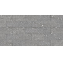 Graue Wandfliesen in Mauerwerksoptik