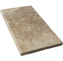 Produktbild: FLAIRSTONE Poolumrandung Beckenrandstein Napoli Element gerade braun 1 Längsseite gerundet 61x35 x 3 cm