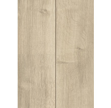 Nahaufnahme von zwei Laminatdielen mit Holzmaserung