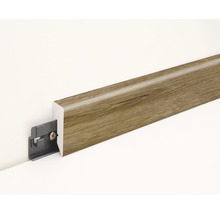 Sockelleiste mit Holzdekor und Befestigungsclip