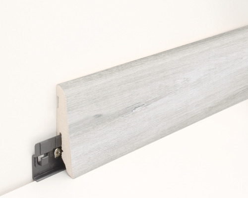 Sockelleiste aus Holz mit Befestigungsclip