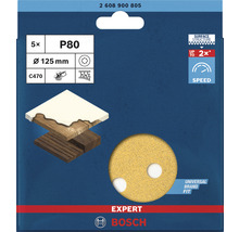 Bosch Expert Schleifpapier P80, 125 mm Durchmesser, 5 Stück