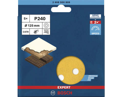 Schleifblatt C470, 5er-Pack 125 mm, G240