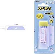 Olfa SKB-2 Ersatzklingen, 5 Stück, Trapezform, passend für verschiedene Olfa-Modelle