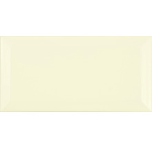 Metro-Fliese mit Facette crema joy glänzend 10 x 20 cm