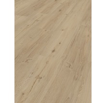 Nahaufnahme von hellem Laminatboden mit Holzstruktur