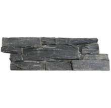 Wandverblender Naturstein im Betonmantel Schiefer schwarz 22 x 55 cm