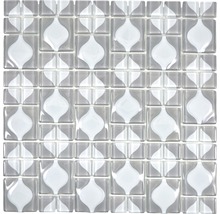 Produktbild: Glasmosaik WAVY 15 30x30 cm grau