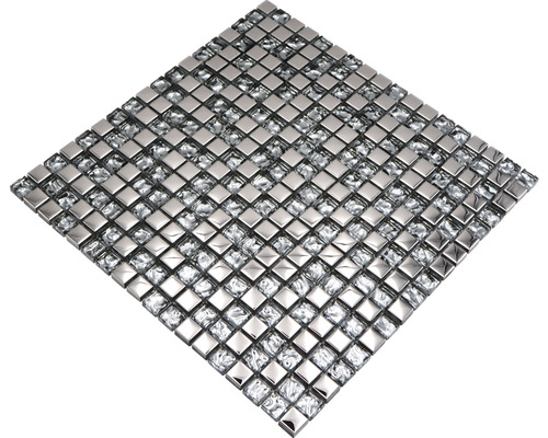 Glasmosaik XCM M620 30x30 cm silber