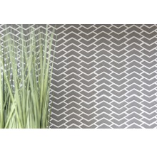 Wand mit Ziegelmuster und Ziergras