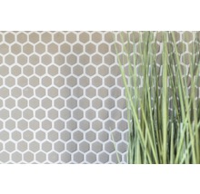 Sechseckige Fliesen an der Wand mit Pflanzendekoration