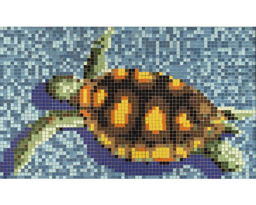 Mosaikbild Schildkröte 95x160 cm GM K35P grün blau