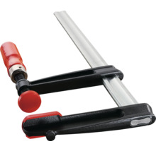 Schraubzwinge mit Holzgriff und Stahlschiene