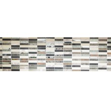 Mosaikfliese mit rechteckigen Elementen aus Glas und Naturstein