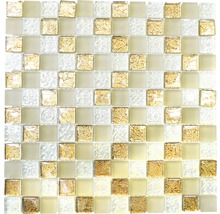 Produktbild: Glasmosaik XCM 8LU80 weiß/gold 29,8x29,8 cm