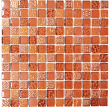 Produktbild: Glasmosaik XCM CB 30 mix rot 30x30 cm