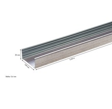 Metallständerprofil mit den Maßen 2,60 m Länge, 100 mm Breite und 50 mm Höhe