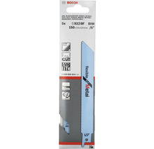 Bosch S922BF BIM Säbelsägeblatt Set, 5 Stück, 150x19x0,9 mm, geeignet für AEG, Black&Decker, DeWalt, Flex, Hilti, Hitachi, Makita, Metabo, Milwaukee und Porter Cable