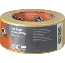 ROXOLID Duo Tape extra stron Doppelseitiges Klebeband Teppichgewebeband braun 50 mm x 25 m