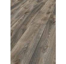 Nahaufnahme von Laminatboden in Holzoptik