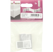 Skandor Sockelleisten-Ecke Eiche grau, Packung mit zwei Stück, Größe 16,5 x 16,5 x 40 mm