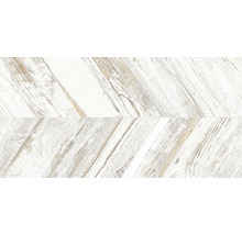 Dekorative Holzfliese im Fischgrätmuster für Boden- oder Wandbeläge.