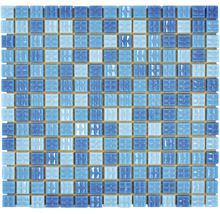 Glasmosaik GM A 321P für Poolbau mix blau 30,5x32,7 cm