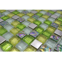 Mosaikfliese aus Glas und Metall