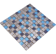 Mosaikfliese aus Naturstein, Glas und Keramik