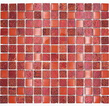 Produktbild: Glasmosaik mit Naturstein XCM CB 92 mix rot 30x32,5 cm