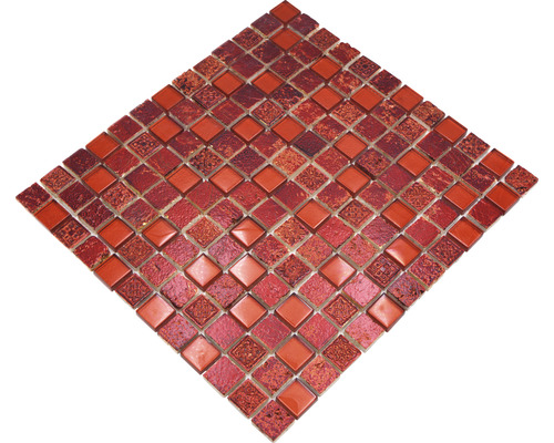 Glasmosaik mit Naturstein XCM CB 92 mix rot 30x32,5 cm