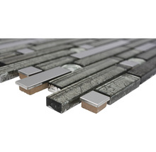 Mosaikfliese aus Glas und Metall