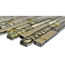 Mosaikfliese aus Glas und Metall