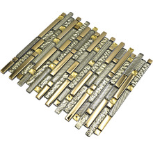 Mosaikfliese aus Glas und Metall